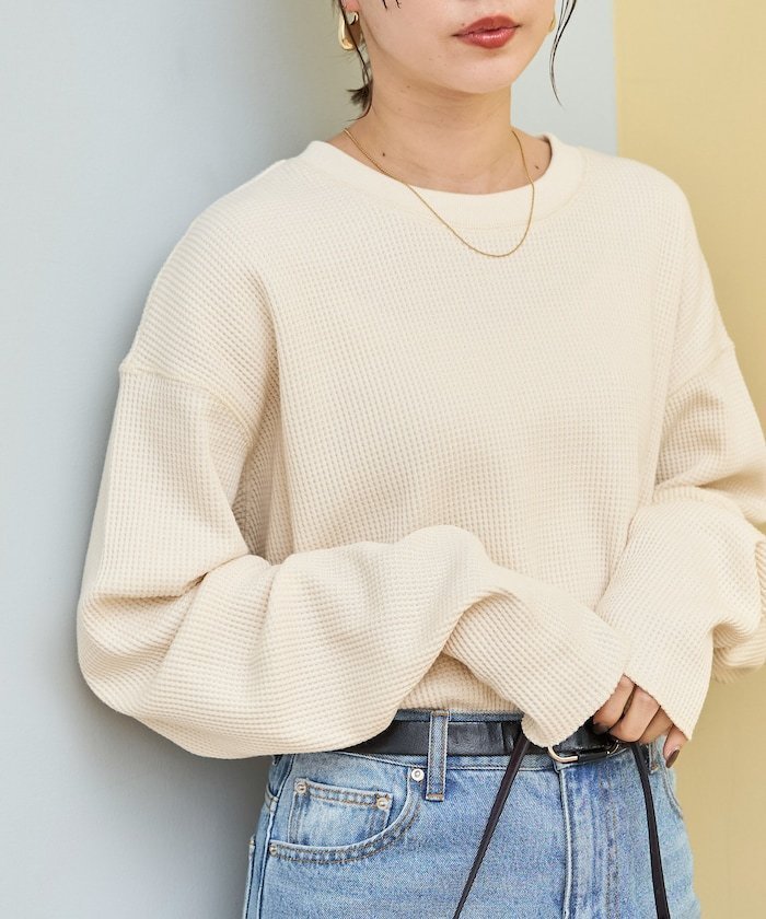 【フリークスストア/FREAK'S STORE】のワッフル クルーネック チュニック プルオーバー【限定展開】 25AW 人気、トレンドファッション・服の通販 founy(ファニー) 　ファッション　Fashion　レディースファッション　Fashion for Women　トップス・カットソー　Cut & Sew Tops　カジュアルプルオーバー・ニットトップス　Pullovers & Knit Tops / Casual Pullovers　カットソー　Cut and Sewn Top　チュニック　Tunic, Long Top　定番　Standard, Basic Item　人気　Popular, Best Seller　フリル　Frill, Ruffle　ラウンド　Round, Round Neck　ロング　Long, Long-Length　ワッフル　Waffle, Waffle Knit　A/W・秋冬　Autumn/Winter　冬　Winter / This Winter　プチプライス・低価格　Affordable / Budget Price　おすすめ　Recommended / Our Picks　エレガント 上品　Elegant　2025年　2025　2025-2026秋冬・A/W　Autumn/Winter 2025–26 AW25–26　 other-1|ID: prp329100004659334 ipo3291000000035706076
