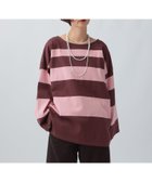 【レプシィム ローリーズファーム/LEPSIM LOWRYS FARM】の袖ワイドランダムボーダープルオーバー ボルドー×ピンク38|ID: prp329100004659392 ipo3291000000033721426