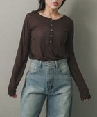 【センスオブプレイス/SENSE OF PLACE by URBAN RESEARCH】のヘンリーネックプレーンカットトップ BROWN|ID: prp329100004659498 ipo3291000000034467825