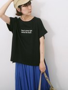 【サマンサモスモス/Samansa Mos2】のロゴ刺繍フレンチスリーブTシャツ 人気、トレンドファッション・服の通販 founy(ファニー) ファッション Fashion レディースファッション Fashion for Women トップス・カットソー Cut & Sew Tops シャツ・ブラウス・オフィスカジュアル Elegant Blouses & Button-Ups ロングTシャツ・Tシャツ Longline T-Shirts & Tees シンプル Simple, Minimal スリーブ Sleeve, Long Sleeve / Short Sleeve フレンチ French, French Style ワンポイント One Point, Statement Accent thumbnail ブラック|ID: prp329100004659555 ipo3291000000033901518