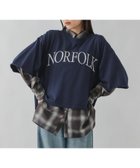 【グローバルワーク/GLOBAL WORK】の乾きやすいプリント7分袖/579367 ネイビー*刺繍ロゴ88|ID: prp329100004659580 ipo3291000000033797553