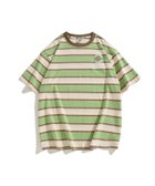 【アイモハ/aimoha】のHOOK -original-/ワッペン刺繍入り配色ボーダー半袖TEE 人気、トレンドファッション・服の通販 founy(ファニー) ファッション Fashion レディースファッション Fashion for Women トップス・カットソー Cut & Sew Tops おすすめ Recommended / Our Picks トレンド Trend, Trending Now フロント Front, Front Design ボーダー Border, Stripe 人気 Popular, Best Seller 半袖 Short Sleeve, Half Sleeve 定番 Standard, Basic Item thumbnail グリーン|ID: prp329100004659620 ipo3291000000033912533