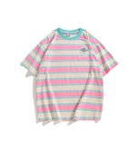 【アイモハ/aimoha】のHOOK -original-/ワッペン刺繍入り配色ボーダー半袖TEE 人気、トレンドファッション・服の通販 founy(ファニー) ファッション Fashion レディースファッション Fashion for Women トップス・カットソー Cut & Sew Tops おすすめ Recommended / Our Picks トレンド Trend, Trending Now フロント Front, Front Design ボーダー Border, Stripe 人気 Popular, Best Seller 半袖 Short Sleeve, Half Sleeve 定番 Standard, Basic Item thumbnail ピンク|ID: prp329100004659620 ipo3291000000033912538