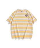 【アイモハ/aimoha】のHOOK -original-/ワッペン刺繍入り配色ボーダー半袖TEE 人気、トレンドファッション・服の通販 founy(ファニー) ファッション Fashion レディースファッション Fashion for Women トップス・カットソー Cut & Sew Tops おすすめ Recommended / Our Picks トレンド Trend, Trending Now フロント Front, Front Design ボーダー Border, Stripe 人気 Popular, Best Seller 半袖 Short Sleeve, Half Sleeve 定番 Standard, Basic Item thumbnail イエロー|ID: prp329100004659620 ipo3291000000033912541