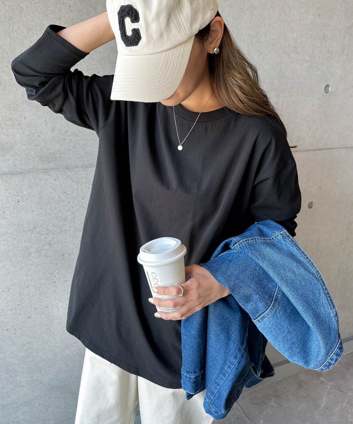【アンドミー/andme】の汗染み防止加工 USAコットン 長袖 Tシャツ インテリア・キッズ・メンズ・レディースファッション・服の通販 founy(ファニー) https://founy.com/ ファッション Fashion レディースファッション Fashion for Women トップス・カットソー Cut & Sew Tops シャツ・ブラウス・オフィスカジュアル Elegant Blouses & Button-Ups ロングTシャツ・Tシャツ Longline T-Shirts & Tees おすすめ Recommended / Our Picks カットソー Cut and Sewn Top ショルダー Shoulder, Shoulder Strap スウェット / スエット Sweatshirt, Sweatwear ドロップ Drop Shoulder, Dropped Style バランス Balance, Style Balance パーカー Hoodie, Parka ベーシック Basic, Essential ロング Long, Long-Length ワイド Wide, Wide Fit 楽ちん Easy Fit, Comfortable 長袖 Long Sleeve, Full Sleeve |ID: prp329100004660206 ipo3291000000033846623