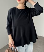 【アンドミー/andme】のきれいめ ポンチ 長袖 ペプラム フレア トップス ブラック|ID: prp329100004660217 ipo3291000000033857382