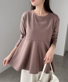 【アンドミー/andme】のきれいめ ポンチ 長袖 ペプラム フレア トップス グレージュ|ID: prp329100004660217 ipo3291000000033857393