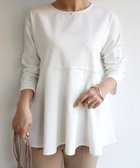 【アンドミー/andme】のきれいめ ポンチ 長袖 ペプラム フレア トップス オフホワイト|ID: prp329100004660217 ipo3291000000034517439