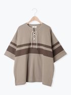 【サマンサモスモス/Samansa Mos2】の接触冷感 編み上げラインTシャツ 人気、トレンドファッション・服の通販 founy(ファニー) ファッション Fashion レディースファッション Fashion for Women トップス・カットソー Cut & Sew Tops シャツ・ブラウス・オフィスカジュアル Elegant Blouses & Button-Ups ロングTシャツ・Tシャツ Longline T-Shirts & Tees リラックス Relax, Relaxed Fit 切替 Switching, Contrast Panel thumbnail ブラウン|ID: prp329100004660267 ipo3291000000033725810