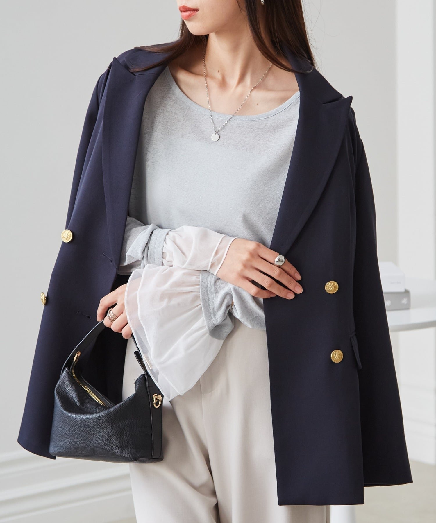 【ラナン/Ranan】のRANAN/フレアーチュール袖スラブシアーT インテリア・キッズ・メンズ・レディースファッション・服の通販 founy(ファニー) 　ファッション　Fashion　レディースファッション　Fashion for Women　トップス・カットソー　Cut & Sew Tops　インナー　Innerwear　カットソー　Cut and Sewn Top　切替　Switching, Contrast Panel　サロペット　Overalls, Salopette　シアー　Sheer, See-Through　スウェット / スエット　Sweatshirt, Sweatwear　スリーブ　Sleeve, Long Sleeve / Short Sleeve　チュール　Tulip, Tulip Motif　バランス　Balance, Style Balance　フェミニン　Feminine, Girly　フォーマル　Formal, Dressy　フレア　Flare, Flared　ボトム　Bottoms, Lower Wear　ポケット　Pocket, Pocket Detail　ルーズ　Loose, Oversized　ロング　Long, Long-Length　楽ちん　Easy Fit, Comfortable　おすすめ　Recommended / Our Picks　エレガント 上品　Elegant　ビジネス 仕事 通勤　Business / Work / Commuting　LGR|ID: prp329100004660280 ipo3291000000034193043