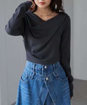 【ラナン/Ranan】のRanan/ドレープオフショルリブロンT 人気、トレンドファッション・服の通販 founy(ファニー) ファッション Fashion レディースファッション Fashion for Women トップス・カットソー Cut & Sew Tops ロングTシャツ・Tシャツ Longline T-Shirts & Tees カシュクール Wrap Design シンプル Simple, Minimal ジャケット Jacket, Outerwear タイトスカート Pencil Skirt, Tight Skirt デコルテ Décolleté, Neckline トレンド Trend, Trending Now ドレープ Drape, Draping Fabric フィット Fit, Slim Fit フェミニン Feminine, Girly ベーシック Basic, Essential ボーダー Border, Stripe ポケット Pocket, Pocket Detail エレガント 上品 Elegant |ID:prp329100004660288