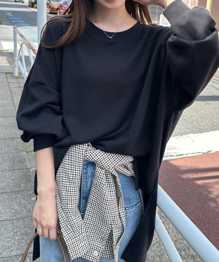 【ラナン/Ranan】のRanan/オーバーサイズスウェットT インテリア・キッズ・メンズ・レディースファッション・服の通販 founy(ファニー) https://founy.com/ ファッション Fashion レディースファッション Fashion for Women トップス・カットソー Cut & Sew Tops レディースパーカー・カジュアルフーディー Casual Hoodies & Sweatshirts スウェット・クルーネックトップス Sweatshirts & Crewnecks / Relaxed Fit Sweat Tops スウェット / スエット Sweatshirt, Sweatwear スラックス Slacks, Dress Pants スリット Slit, Slit Detail スリーブ Sleeve, Long Sleeve / Short Sleeve デニム Denim, Jeans Material なめらか Smooth, Silky Texture バランス Balance, Style Balance ビスチェ Bustier, Corset Top ボトム Bottoms, Lower Wear ポケット Pocket, Pocket Detail ロング Long, Long-Length |ID: prp329100004660291 ipo3291000000034190024