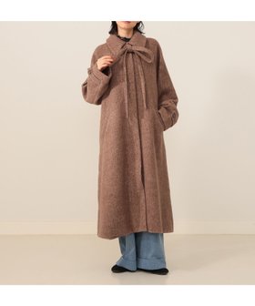 【カロリナ グレイサー/CAROLINA GLASER】のリボン コート 人気、トレンドファッション・服の通販 founy(ファニー) ファッション Fashion レディースファッション Fashion for Women アウター Coat / Outerwear Collection コート・ロングコート・ピーコート Long Coats, Peacoats & More ガーリー Girly, Feminine Style シンプル Simple, Minimal スウェット / スエット Sweatshirt, Sweatwear リボン Ribbon, Bow エレガント 上品 Elegant 今季 This Season, Current Season |ID:prp329100004660995