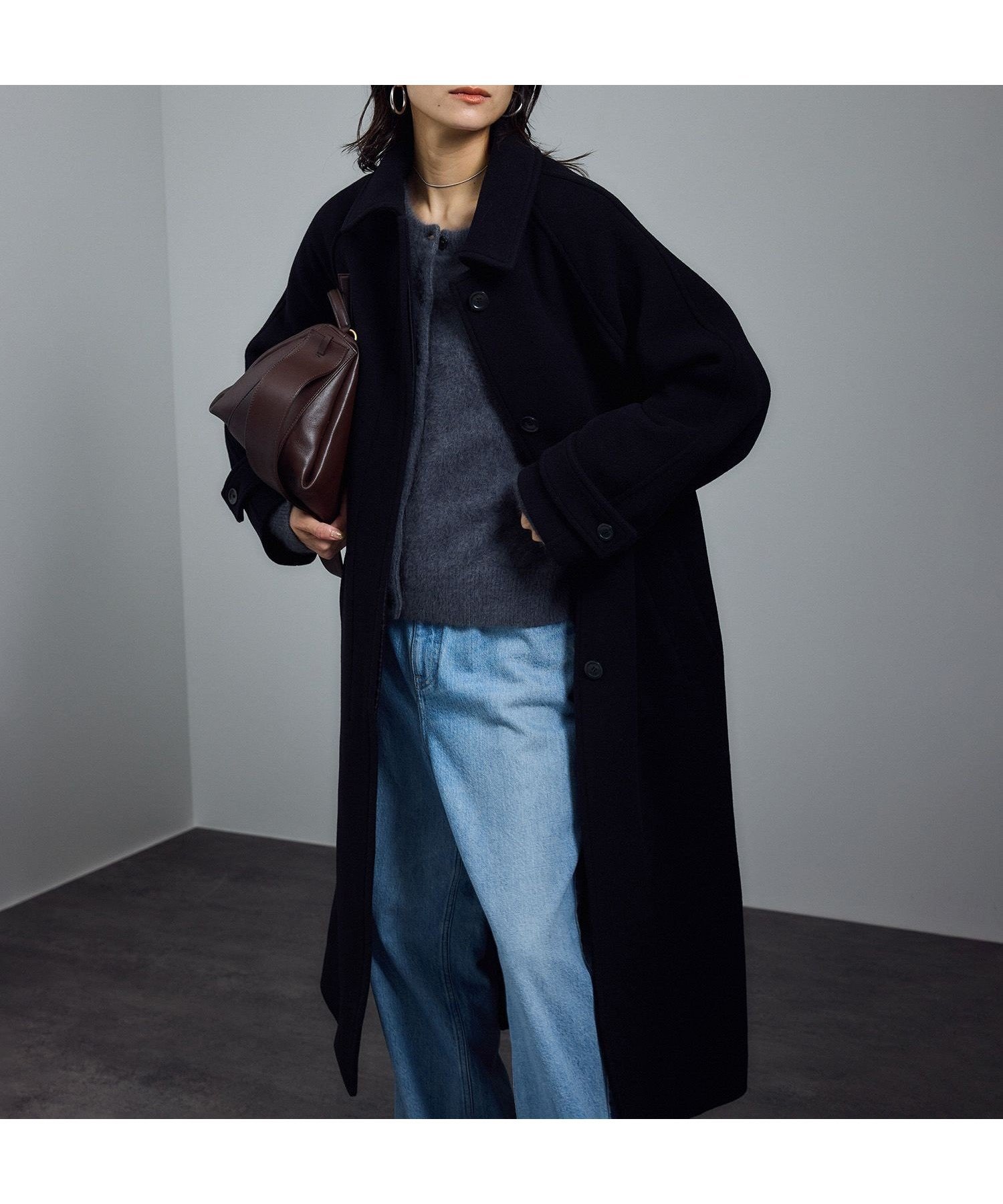 【サロン アダム エ ロペ/SALON adam et rope'】の【WEB限定】MANTECOウールバルマカンコート インテリア・キッズ・メンズ・レディースファッション・服の通販 founy(ファニー) 　ファッション　Fashion　レディースファッション　Fashion for Women　アウター　Coat / Outerwear Collection　コート・ロングコート・ピーコート　Long Coats, Peacoats & More　スタンド　Stand Collar, Upright Stand　スリーブ　Sleeve, Long Sleeve / Short Sleeve　ポケット　Pocket, Pocket Detail　ロング　Long, Long-Length　A/W・秋冬　Autumn/Winter　エレガント 上品　Elegant　ブラック(01)|ID: prp329100004661040 ipo3291000000033729235