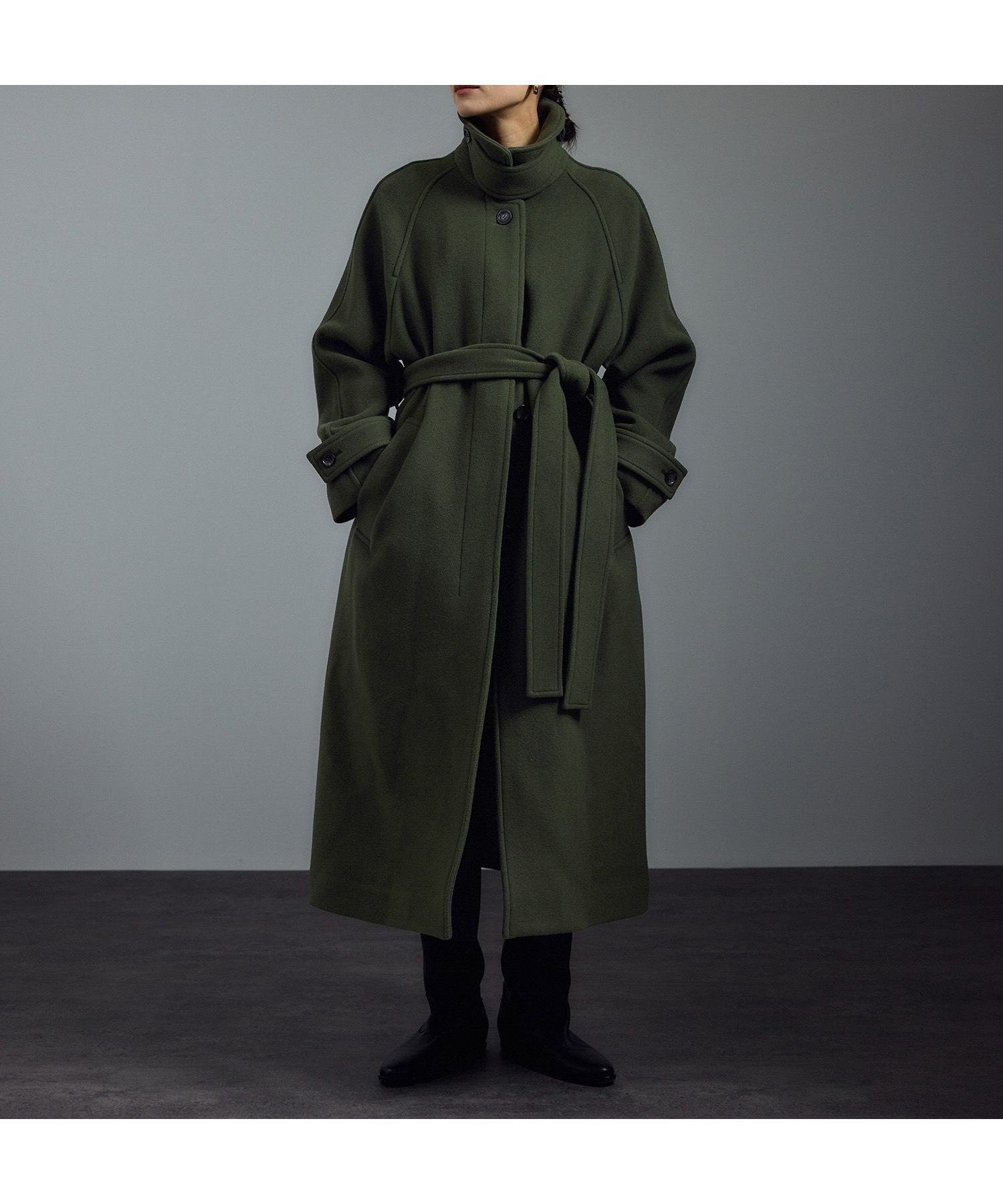 【サロン アダム エ ロペ/SALON adam et rope'】の【WEB限定】MANTECOウールバルマカンコート インテリア・キッズ・メンズ・レディースファッション・服の通販 founy(ファニー) 　ファッション　Fashion　レディースファッション　Fashion for Women　アウター　Coat / Outerwear Collection　コート・ロングコート・ピーコート　Long Coats, Peacoats & More　スタンド　Stand Collar, Upright Stand　スリーブ　Sleeve, Long Sleeve / Short Sleeve　ポケット　Pocket, Pocket Detail　ロング　Long, Long-Length　A/W・秋冬　Autumn/Winter　エレガント 上品　Elegant　カーキ(36)|ID: prp329100004661040 ipo3291000000033729238