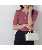 【プロポーション ボディドレッシング/PROPORTION BODY DRESSING】のヘンリーネックニット 人気、トレンドファッション・服の通販 founy(ファニー) ファッション Fashion レディースファッション Fashion for Women トップス・カットソー Cut & Sew Tops ニット Knit Tops & Sweaters スリーブ Sleeve, Long Sleeve / Short Sleeve フロント Front, Front Design メタル Metal, Metal Parts リブニット Rib Knit, Ribbed Knit thumbnail ピンク|ID: prp329100004661049 ipo3291000000033729330