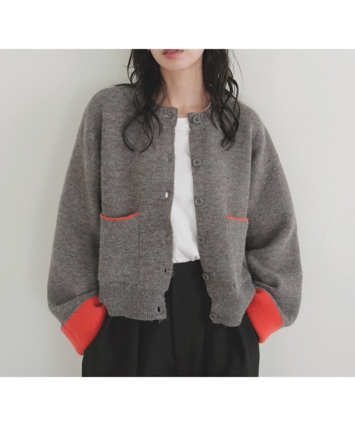 【リアン/Lian】のアルパカタッチバイカラーカーディガン インテリア・キッズ・メンズ・レディースファッション・服の通販 founy(ファニー) https://founy.com/ ファッション Fashion レディースファッション Fashion for Women トップス・カットソー Cut & Sew Tops カーディガン・羽織り Layered Style Cardigans |ID: prp329100004661079 ipo3291000000034656373