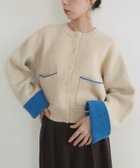 【リアン/Lian】のアルパカタッチバイカラーカーディガン アイボリー|ID: prp329100004661079 ipo3291000000034656375