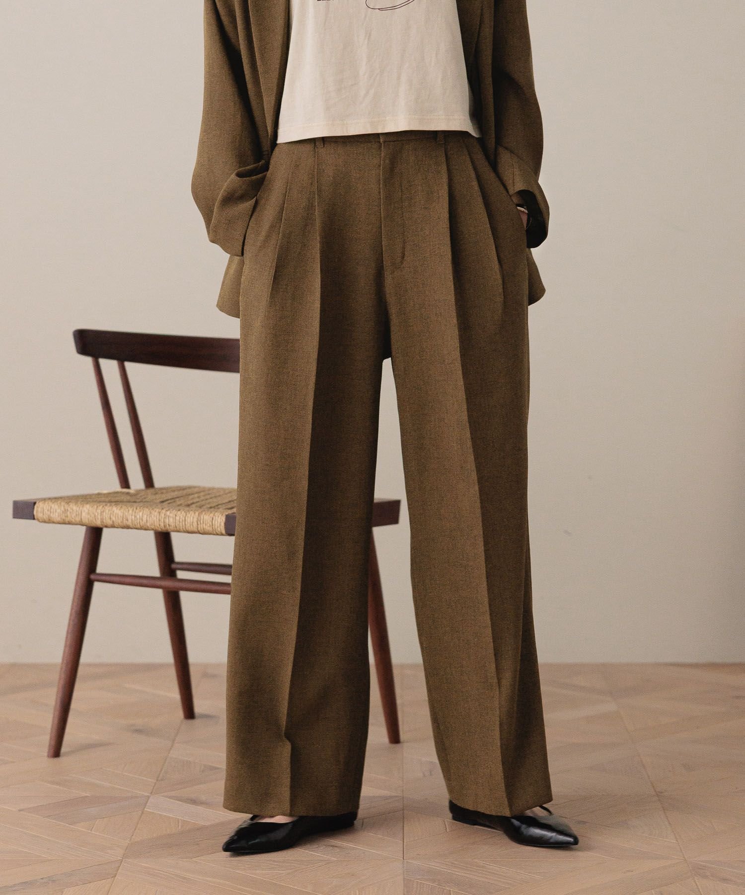 【ローリーズファーム/LOWRYS FARM】のホップサックワイドパンツ インテリア・キッズ・メンズ・レディースファッション・服の通販 founy(ファニー) 　ファッション　Fashion　レディースファッション　Fashion for Women　パンツ　Pants & Trousers　おすすめ　Recommended / Our Picks　シンプル　Simple, Minimal　セットアップ　Set-Up, Coordinated Outfit　ワイド　Wide, Wide Fit　人気　Popular, Best Seller　定番　Standard, Basic Item　楽ちん　Easy Fit, Comfortable　NEWブラウン|ID: prp329100004661156 ipo3291000000034030733