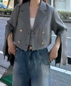 【ジュノア/JUNOAH】のゴールド釦2wayショートジャケット チャコール|ID: prp329100004661182 ipo3291000000033930859