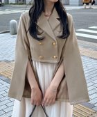 【ジュノア/JUNOAH】のゴールド釦2wayショートジャケット グレージュ|ID: prp329100004661182 ipo3291000000033930860