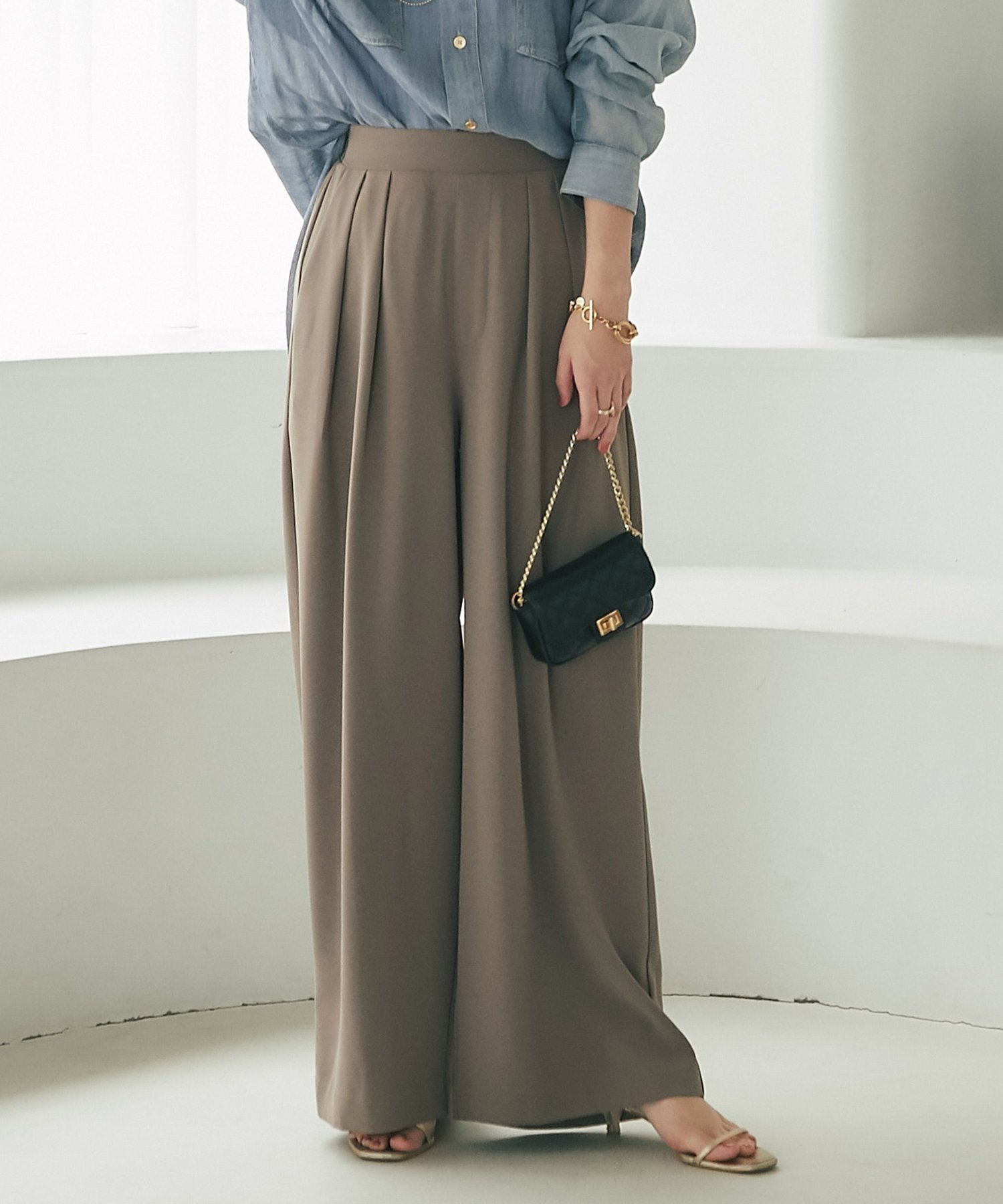 【ラブティックボンボン/La boutique BonBon】の【お気に入り選挙5位!RISA監修・5サイズあり】2タックワイドパンツ インテリア・キッズ・メンズ・レディースファッション・服の通販 founy(ファニー) 　ファッション　Fashion　レディースファッション　Fashion for Women　パンツ　Pants & Trousers　クロップド　Cropped, Short Length　とろみ　Fluid, Flowy Fabric　人気　Popular, Best Seller　ポケット　Pocket, Pocket Detail　リラックス　Relax, Relaxed Fit　おすすめ　Recommended / Our Picks　モカ|ID: prp329100004661191 ipo3291000000033798367
