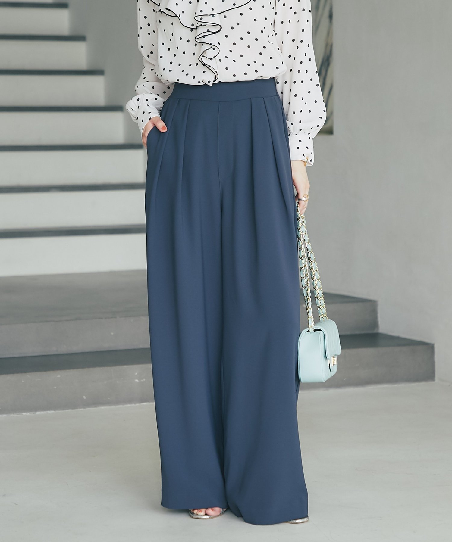 【ラブティックボンボン/La boutique BonBon】の【お気に入り選挙5位!RISA監修・5サイズあり】2タックワイドパンツ インテリア・キッズ・メンズ・レディースファッション・服の通販 founy(ファニー) 　ファッション　Fashion　レディースファッション　Fashion for Women　パンツ　Pants & Trousers　クロップド　Cropped, Short Length　とろみ　Fluid, Flowy Fabric　人気　Popular, Best Seller　ポケット　Pocket, Pocket Detail　リラックス　Relax, Relaxed Fit　おすすめ　Recommended / Our Picks　チャコールグレー|ID: prp329100004661191 ipo3291000000033798380