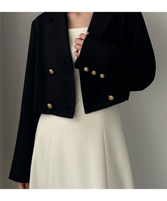 【ジュノア/JUNOAH】のルエレ 金ボタンテーラードジャケット インテリア・キッズ・メンズ・レディースファッション・服の通販 founy(ファニー) https://founy.com/ ファッション Fashion レディースファッション Fashion for Women アウター Coat / Outerwear Collection レディースジャケット・軽アウター Jackets テーラードジャケット / 通勤・きれいめスタイル Tailored Jackets & Blazers |ID: prp329100004661217 ipo3291000000033835743