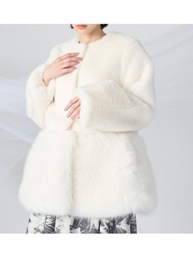【セルフォード/CELFORD】の2wayファーコート 人気、トレンドファッション・服の通販 founy(ファニー) ファッション Fashion レディースファッション Fashion for Women アウター Coat / Outerwear Collection コート・ロングコート・ピーコート Long Coats, Peacoats & More ショート Short, Short Length デニム Denim, Jeans Material フェミニン Feminine, Girly 切替 Switching, Contrast Panel |ID:prp329100004661413