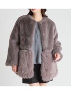 【セルフォード/CELFORD】の2wayファーコート 人気、トレンドファッション・服の通販 founy(ファニー) ファッション Fashion レディースファッション Fashion for Women アウター Coat / Outerwear Collection コート・ロングコート・ピーコート Long Coats, Peacoats & More ショート Short, Short Length デニム Denim, Jeans Material フェミニン Feminine, Girly 切替 Switching, Contrast Panel thumbnail MOC[056]|ID: prp329100004661413 ipo3291000000033731067