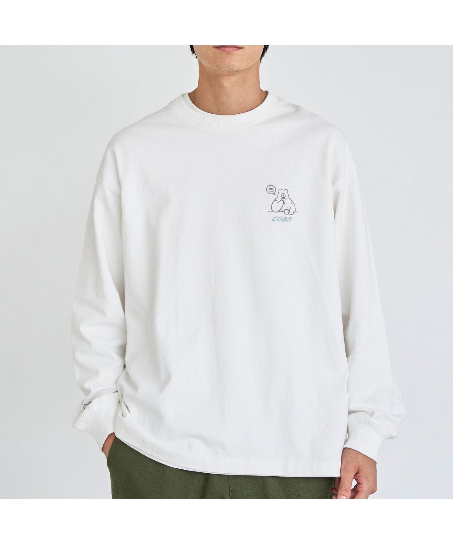 【コーエン/COEN】のRYO KANEYASU * コーエン アニマルプリントロンT 人気、トレンドファッション・服の通販 founy(ファニー) 　ファッション　Fashion　レディースファッション　Fashion for Women　トップス・カットソー　Cut & Sew Tops　ロングTシャツ・Tシャツ　Longline T-Shirts & Tees　イラスト　Illustration　スリーブ　Sleeve, Long Sleeve / Short Sleeve　トレンド　Trend, Trending Now　フロント　Front, Front Design　ロング　Long, Long-Length　人気　Popular, Best Seller　 other-1|ID: prp329100004661481 ipo3291000000033835679