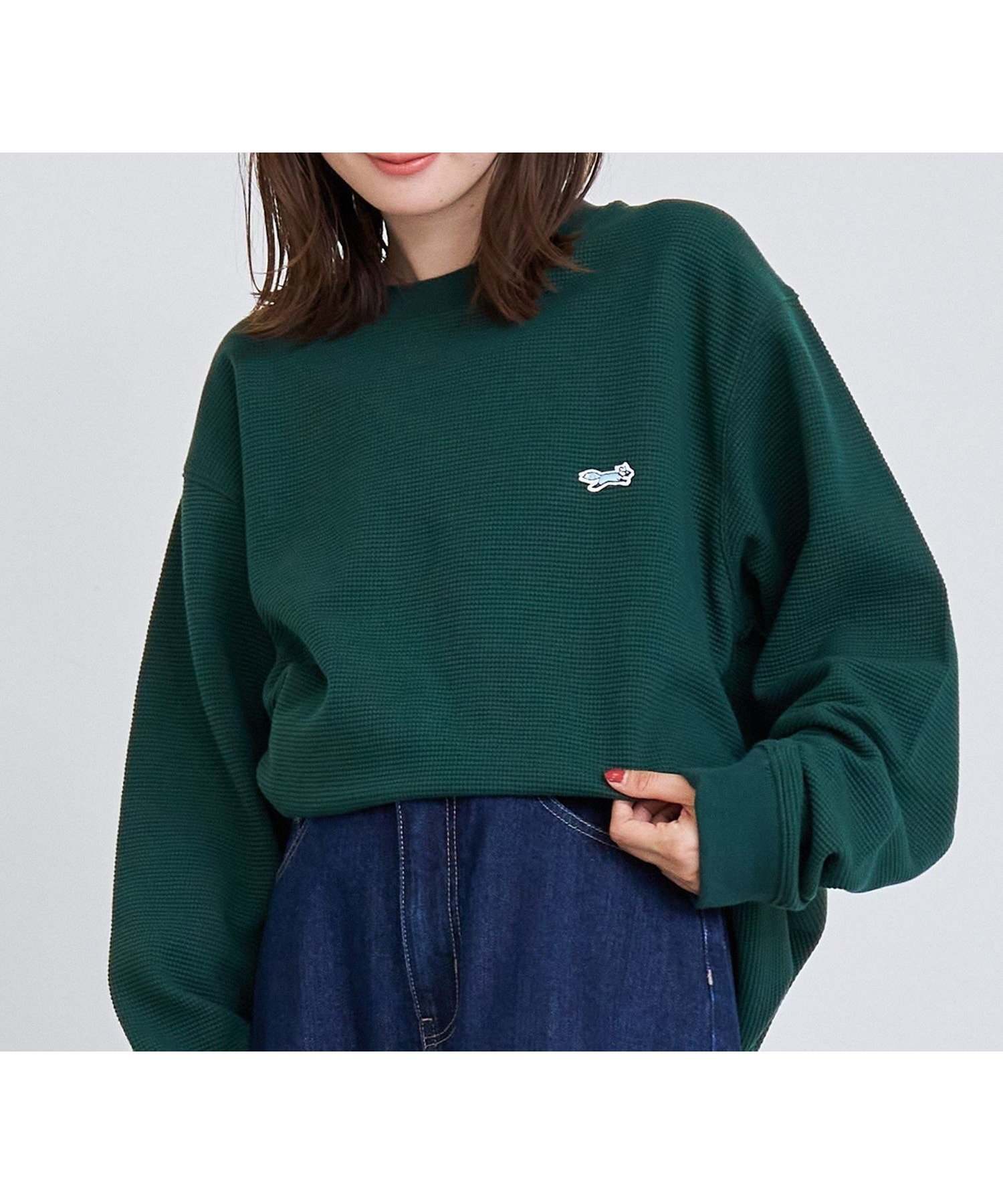 【コーエン/COEN】のPenneys(ぺニーズ)別注ワッフルロンT インテリア・キッズ・メンズ・レディースファッション・服の通販 founy(ファニー) 　ファッション　Fashion　レディースファッション　Fashion for Women　トップス・カットソー　Cut & Sew Tops　ロングTシャツ・Tシャツ　Longline T-Shirts & Tees　インナー　Innerwear　春　Spring　秋　Autumn　シンプル　Simple, Minimal　スリーブ　Sleeve, Long Sleeve / Short Sleeve　人気　Popular, Best Seller　ベーシック　Basic, Essential　別注　Limited Edition, Custom Order　ロング　Long, Long-Length　ワッフル　Waffle, Waffle Knit　冬　Winter / This Winter　DK.GREEN|ID: prp329100004661490 ipo3291000000034780608