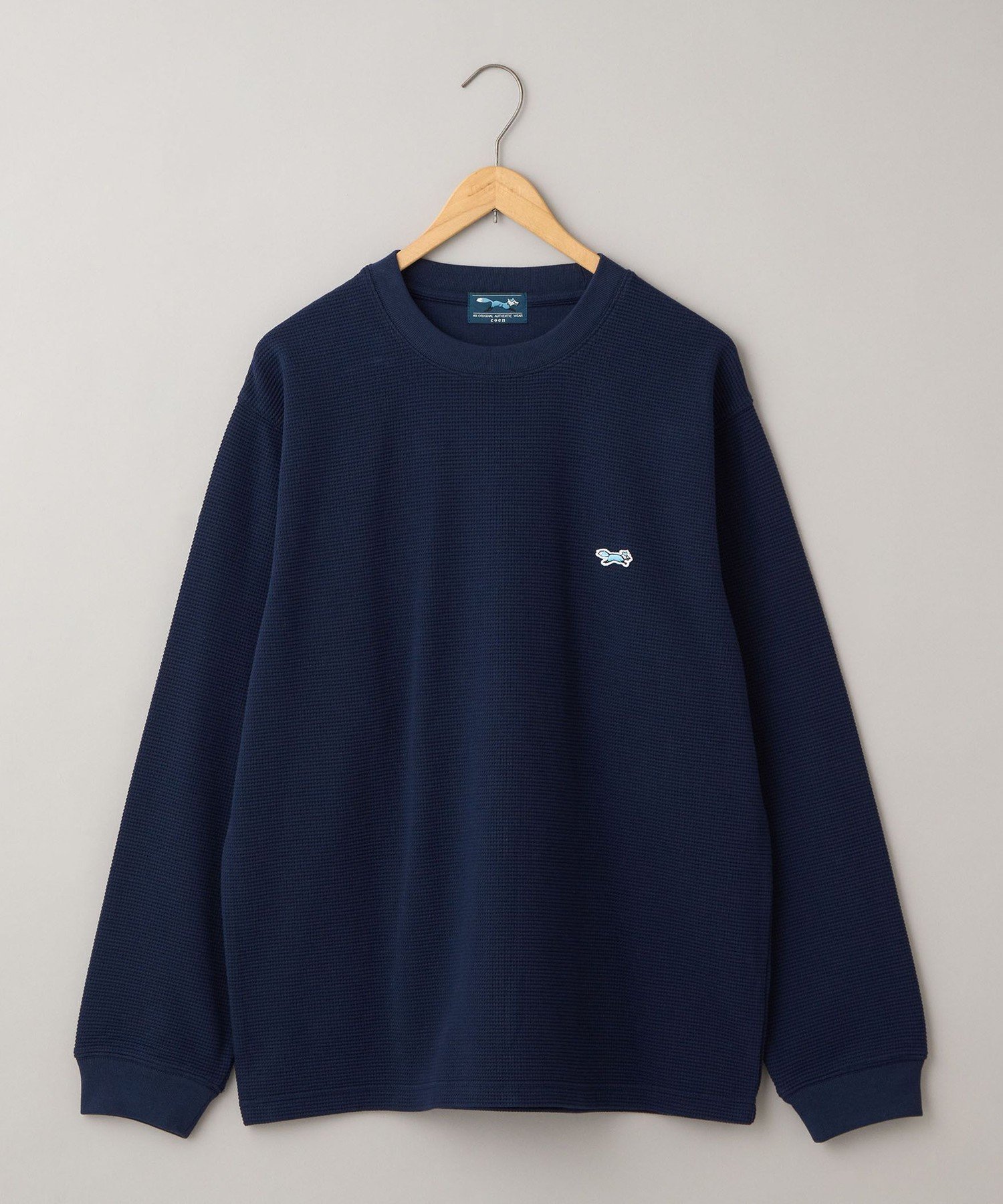 【コーエン/COEN】のPenneys(ぺニーズ)別注ワッフルロンT インテリア・キッズ・メンズ・レディースファッション・服の通販 founy(ファニー) 　ファッション　Fashion　レディースファッション　Fashion for Women　トップス・カットソー　Cut & Sew Tops　ロングTシャツ・Tシャツ　Longline T-Shirts & Tees　インナー　Innerwear　春　Spring　秋　Autumn　シンプル　Simple, Minimal　スリーブ　Sleeve, Long Sleeve / Short Sleeve　人気　Popular, Best Seller　ベーシック　Basic, Essential　別注　Limited Edition, Custom Order　ロング　Long, Long-Length　ワッフル　Waffle, Waffle Knit　冬　Winter / This Winter　NAVY|ID: prp329100004661490 ipo3291000000034780609