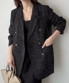 【ジュノア/JUNOAH】のMeiru ツイードテーラードジャケット 人気、トレンドファッション・服の通販 founy(ファニー) ファッション Fashion レディースファッション Fashion for Women アウター Coat / Outerwear Collection レディースジャケット・軽アウター Jackets テーラードジャケット / 通勤・きれいめスタイル Tailored Jackets & Blazers thumbnail ブラック|ID: prp329100004661554 ipo3291000000033801084