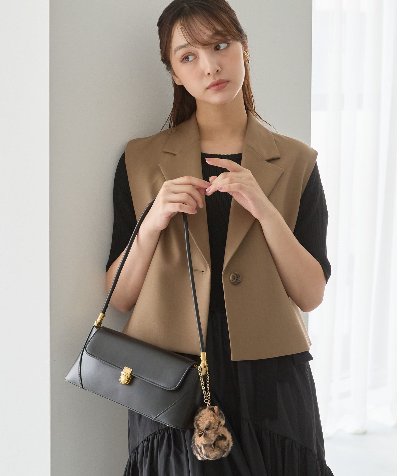 【アンデミュウ/Andemiu】のテーラーベスト インテリア・キッズ・メンズ・レディースファッション・服の通販 founy(ファニー) 　ファッション　Fashion　レディースファッション　Fashion for Women　アウター　Coat / Outerwear Collection　トップス・カットソー　Cut & Sew Tops　ベスト&ジレ / 重ね着スタイル　Vests & Gilets　おすすめ　Recommended / Our Picks　インナー　Innerwear　コンパクト　Compact, Small Size　セットアップ　Set-Up, Coordinated Outfit　テーラード　Tailored, Tailored Fit　ベスト　Vest, Waistcoat　ボトム　Bottoms, Lower Wear　ロング　Long, Long-Length　ビジネス 仕事 通勤　Business / Work / Commuting　ブラウン58|ID: prp329100004661642 ipo3291000000033731788