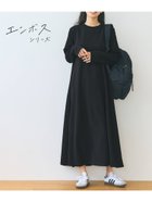 【コカ/COCA】のエンボス加工Aラインフレアワンピース 人気、トレンドファッション・服の通販 founy(ファニー) ファッション Fashion レディースファッション Fashion for Women ワンピース Dresses スウェット / スエット Sweatshirt, Sweatwear ストレッチ Stretch, Stretchy Fabric 定番 Standard, Basic Item 長袖 Long Sleeve, Full Sleeve フレア Flare, Flared ポケット Pocket, Pocket Detail リアル Real, Realistic ロング Long, Long-Length 旅行 Travel 2025年 2025 2025-2026秋冬・A/W Autumn/Winter 2025–26 AW25–26 thumbnail Black|ID: prp329100004661689 ipo3291000000033955709