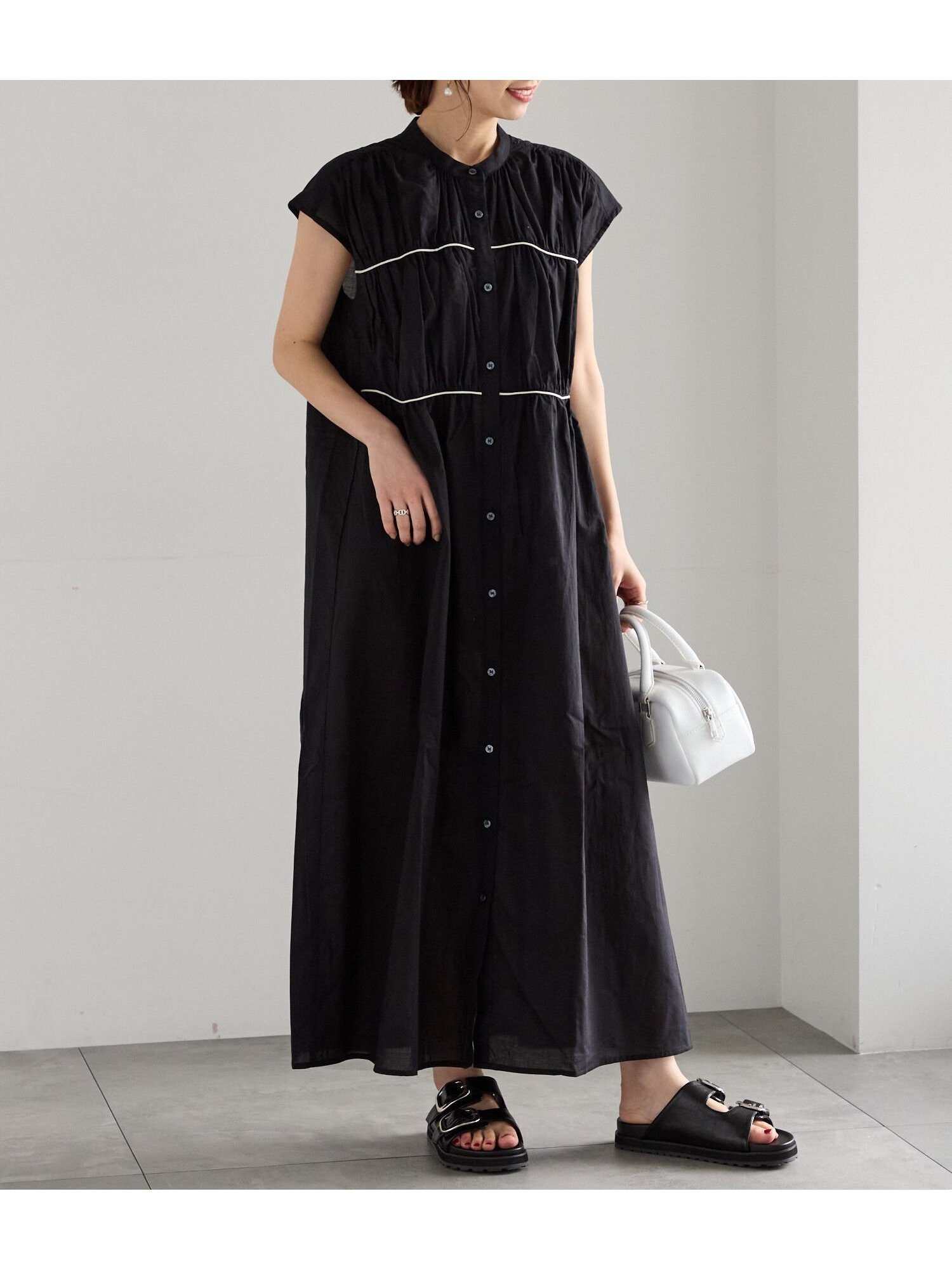 【テチチ/Te chichi】のバイカラーパイピングワンピース 人気、トレンドファッション・服の通販 founy(ファニー) 　ファッション　Fashion　レディースファッション　Fashion for Women　ワンピース　Dresses　ギャザー　Gathered, Ruffled　ノースリーブ　Sleeveless, No-Sleeve　パイピング　Piping, Trim Design　ワンポイント　One Point, Statement Accent　 other-1|ID: prp329100004661742 ipo3291000000033827144