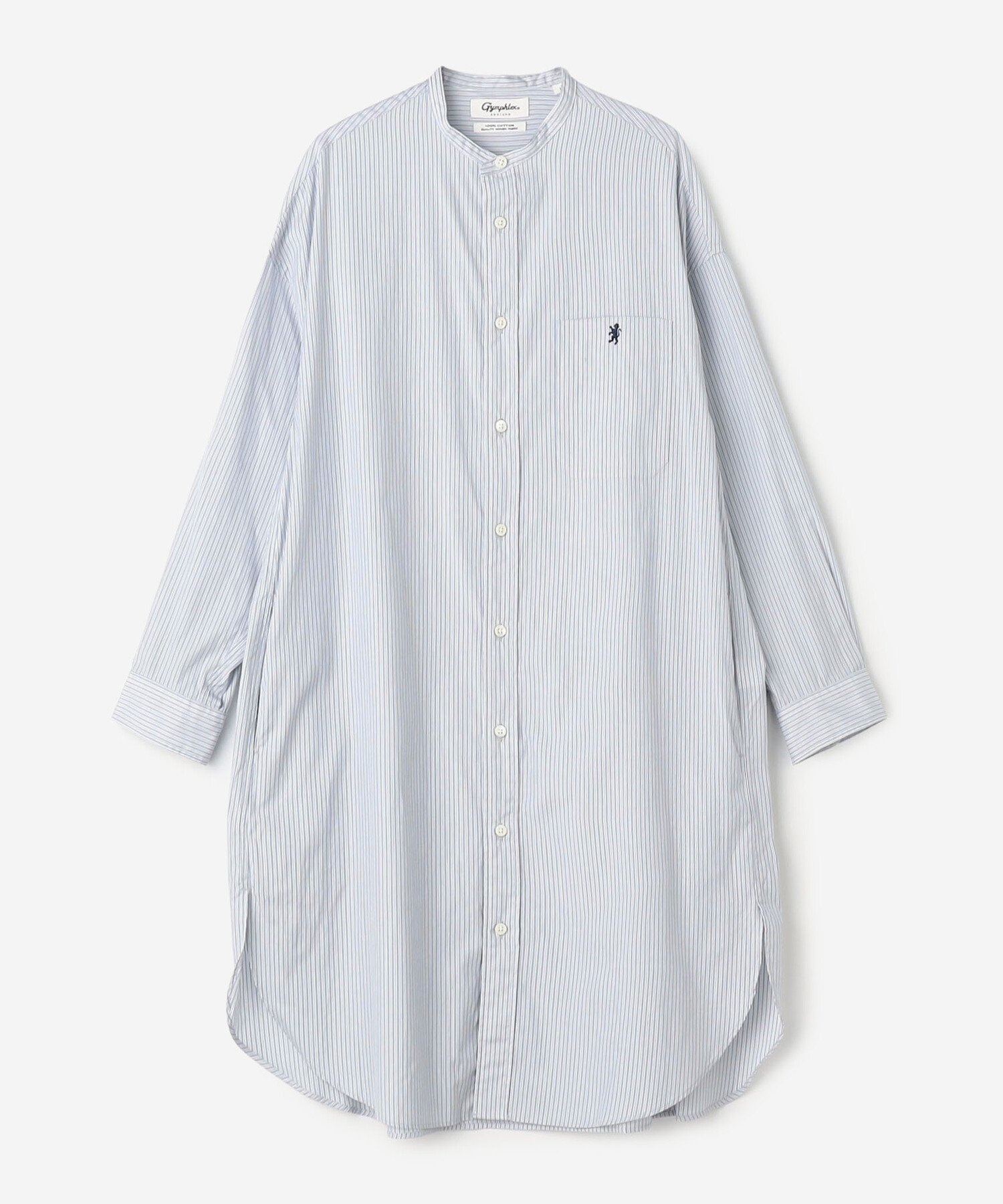 【ビショップ/Bshop】のバンドカラーシャツワンピース STRIPE WOMEN インテリア・キッズ・メンズ・レディースファッション・服の通販 founy(ファニー) 　ファッション　Fashion　レディースファッション　Fashion for Women　ワンピース　Dresses　シャツワンピース / 1枚で着映えコーデ　Shirt Dresses　長袖　Long Sleeve, Full Sleeve　BLUE系1|ID: prp329100004661748 ipo3291000000033732144
