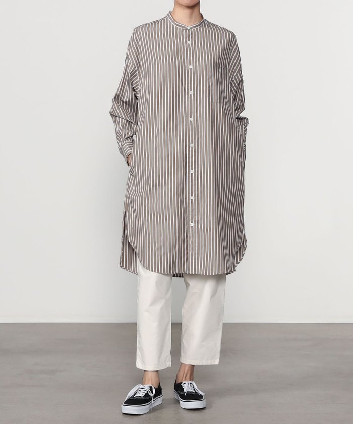 【ビショップ/Bshop】のコットン バンドカラーシャツワンピース MULTI STRIPE WOMEN インテリア・キッズ・メンズ・レディースファッション・服の通販 founy(ファニー) https://founy.com/ ファッション Fashion レディースファッション Fashion for Women ワンピース Dresses シャツワンピース / 1枚で着映えコーデ Shirt Dresses なめらか Smooth, Silky Texture 長袖 Long Sleeve, Full Sleeve |ID: prp329100004661749 ipo3291000000033827254