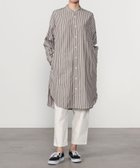 【ビショップ/Bshop】のコットン バンドカラーシャツワンピース MULTI STRIPE WOMEN BROWN系1|ID: prp329100004661749 ipo3291000000033827255