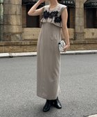 【ドゥドゥ/DouDou】の【オケージョン対応】【WEB限定】ピンストライプビスチェ刺繍セットドレス ベージュ|ID: prp329100004661876 ipo3291000000033827804