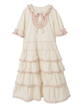 【ピンクハウス/PINK HOUSE】のフローラルテープ使いワンピース 人気、トレンドファッション・服の通販 founy(ファニー) ファッション Fashion レディースファッション Fashion for Women ワンピース Dresses クラシカル Classical, Vintage-Inspired ティアードワンピース Tiered Dress, Flared Dress フリル Frill, Ruffle フロント Front, Front Design ブロード Broadcloth, Fine Cotton ペチコート Petticoat, Underskirt |ID:prp329100004661890