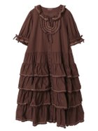 【ピンクハウス/PINK HOUSE】のフローラルテープ使いワンピース 人気、トレンドファッション・服の通販 founy(ファニー) ファッション Fashion レディースファッション Fashion for Women ワンピース Dresses クラシカル Classical, Vintage-Inspired ティアードワンピース Tiered Dress, Flared Dress フリル Frill, Ruffle フロント Front, Front Design ブロード Broadcloth, Fine Cotton ペチコート Petticoat, Underskirt thumbnail チョコレート|ID: prp329100004661890 ipo3291000000033827843