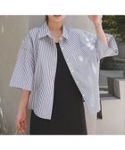 【コーナーズ/CORNERS】のビッグハーフスリーブシャツ 人気、トレンドファッション・服の通販 founy(ファニー) ファッション Fashion レディースファッション Fashion for Women トップス・カットソー Cut & Sew Tops シャツ・ブラウス・オフィスカジュアル Elegant Blouses & Button-Ups ストライプ Stripe, Striped Pattern ブロード Broadcloth, Fine Cotton ルーズ Loose, Oversized ワッシャー Washer, Crinkled Finish 無地 Plain, Solid Color thumbnail ストライプブラック|ID: prp329100004661908 ipo3291000000033732739