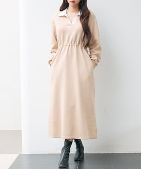 【セゾンドパピヨン/SAISON DE PAPILLON】のドッキングプルオーバーロングワンピース 人気、トレンドファッション・服の通販 founy(ファニー) ファッション Fashion レディースファッション Fashion for Women ワンピース Dresses おすすめ Recommended / Our Picks カットソー Cut and Sewn Top テレコ Ribbed, Rib Stitch ドッキング Docking, Mixed Material ポケット Pocket, Pocket Detail |ID:prp329100004661920