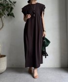【ドゥドゥ/DouDou】の【WEB限定】ショルダーデザインワンピース ブラウン|ID: prp329100004662060 ipo3291000000033733376