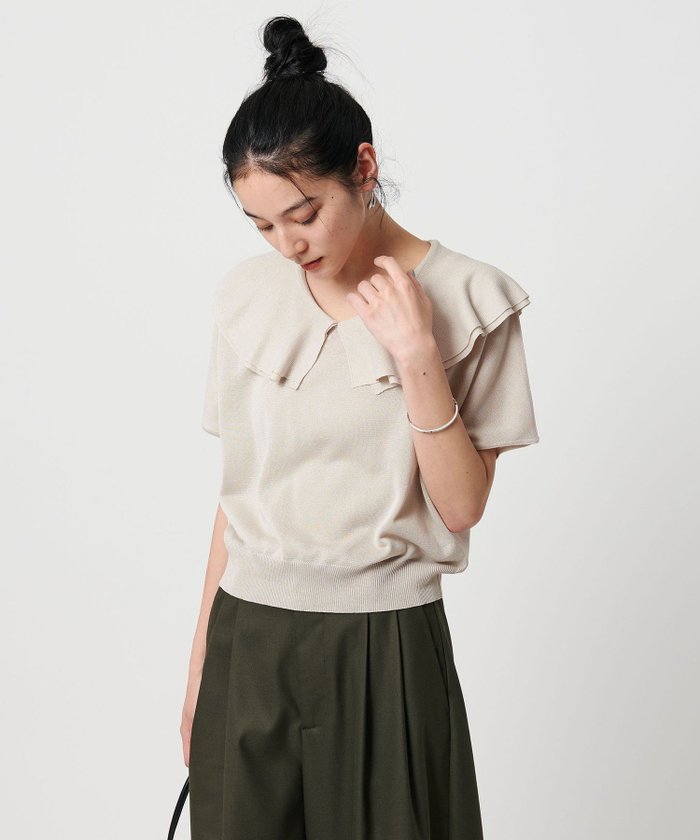【ビューティ&ユース ユナイテッドアローズ/BEAUTY&YOUTH / UNITED ARROWS】の【WEB限定】フリルカラー ニットプルオーバー -ウォッシャブル- インテリア・キッズ・メンズ・レディースファッション・服の通販 founy(ファニー) https://founy.com/ ファッション Fashion レディースファッション Fashion for Women トップス・カットソー Cut & Sew Tops ニット Knit Tops & Sweaters カジュアルプルオーバー・ニットトップス Pullovers & Knit Tops / Casual Pullovers ウォッシャブル Machine Washable サマー Summer, Summer Style シンプル Simple, Minimal スラックス Slacks, Dress Pants フリル Frill, Ruffle リラックス Relax, Relaxed Fit ワイド Wide, Wide Fit おすすめ Recommended / Our Picks 夏 Summer エレガント 上品 Elegant |ID: prp329100004662064 ipo3291000000033891508