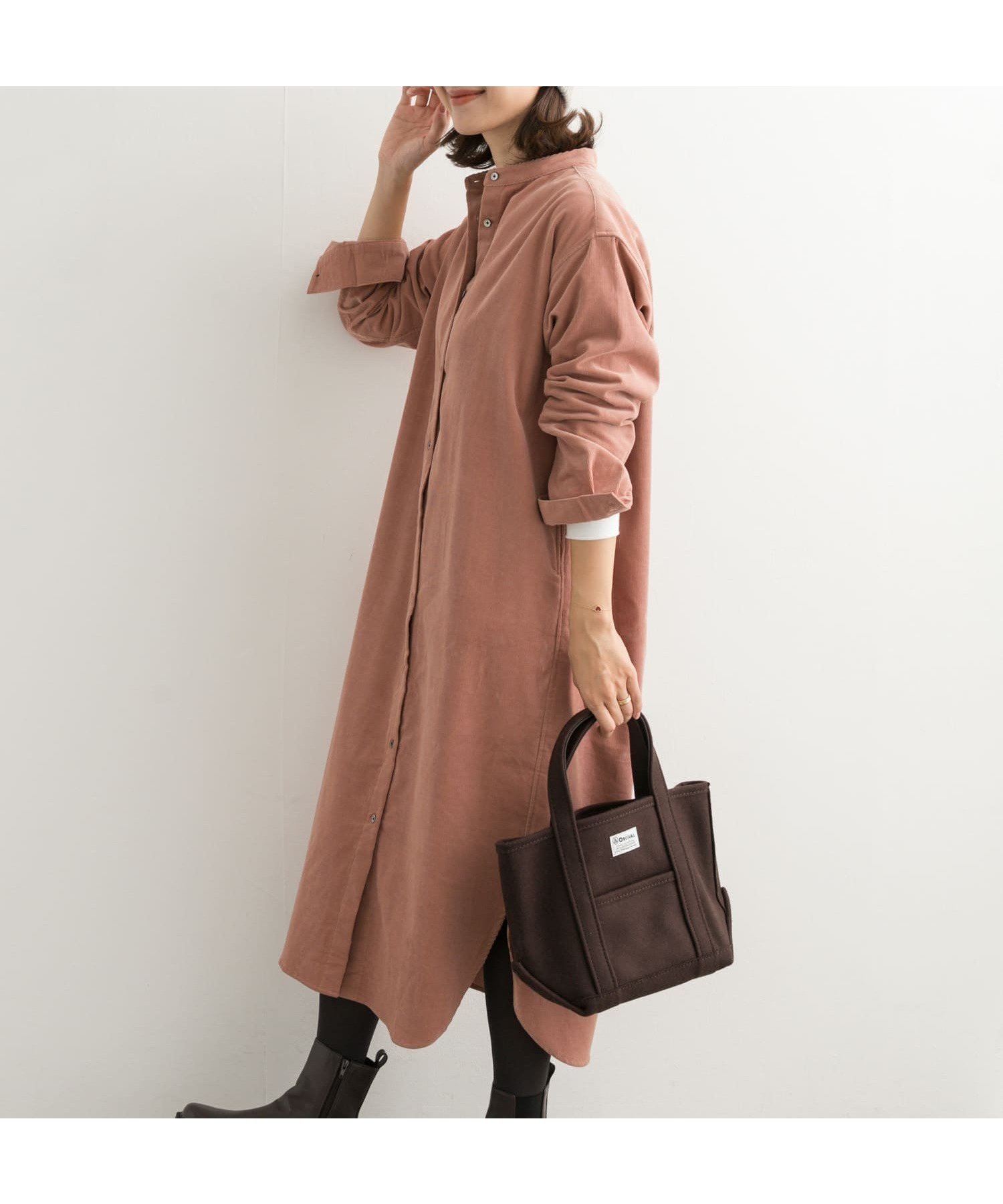 【アーバンリサーチ ドアーズ/URBAN RESEARCH DOORS】の『UR TECH』コーデュロイシャツワンピース インテリア・キッズ・メンズ・レディースファッション・服の通販 founy(ファニー) 　ファッション　Fashion　レディースファッション　Fashion for Women　ワンピース　Dresses　シャツワンピース / 1枚で着映えコーデ　Shirt Dresses　2024年　2024　2024-2025秋冬・A/W　Autumn/Winter 2024–25 AW24–25　冬　Winter / This Winter　コーデュロイ　Corduroy, Cord Fabric　シンプル　Simple, Minimal　タートル　Turtleneck, Turtle Collar　A/W・秋冬　Autumn/Winter　PINK|ID: prp329100004662144 ipo3291000000033733690