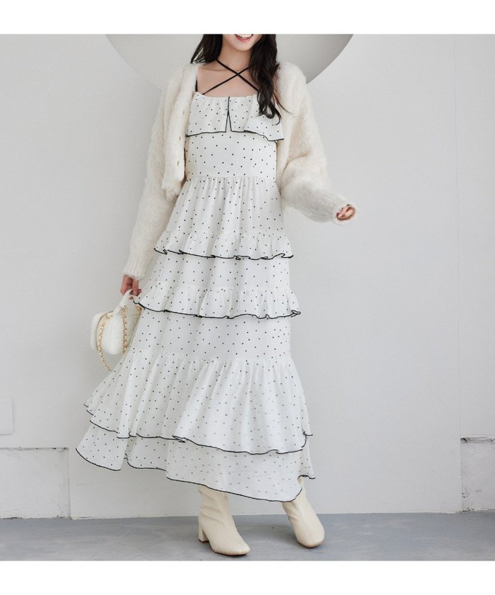 【ナイスクラップ/NICE CLAUP】のティアードフリルロングキャミワンピ インテリア・キッズ・メンズ・レディースファッション・服の通販 founy(ファニー) https://founy.com/ ファッション Fashion レディースファッション Fashion for Women ワンピース Dresses キャミソールワンピース Camisole Dresses 2025年 2025 2025-2026秋冬・A/W Autumn/Winter 2025–26 AW25–26 おすすめ Recommended / Our Picks インナー Innerwear キャミワンピース Cami Dress, Slip Dress フリル Frill, Ruffle ロング Long, Long-Length |ID: prp329100004662150 ipo3291000000033733706