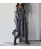 【ナイスクラップ/NICE CLAUP】のティアードフリルロングキャミワンピ チャコールグレー|ID: prp329100004662150 ipo3291000000033733710